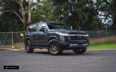  Toyota Landcruiser LC300 series with Rays Volk Racing ZE40X 17” Bronze and Nitto Ridge Grappler tyres