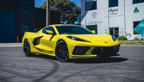  Chevrolet Corvette C8 fitted 20/21” Vossen HF5 Gloss Black wheels and Pirelli P Zero Corsa tyres