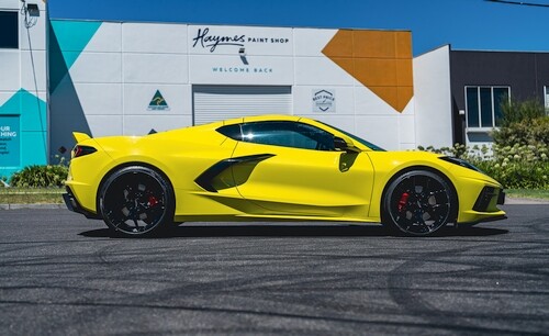  Chevrolet Corvette C8 fitted 20/21” Vossen HF5 Gloss Black wheels and Pirelli P Zero Corsa tyres