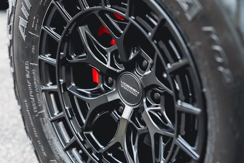  Ford Ranger Raptor fitted with 17” Vossen HFX-1 Satin Black wheels and BFG K02 factory tyres