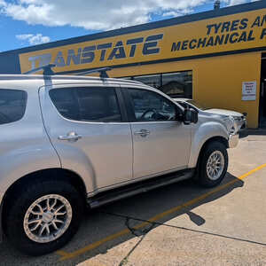 Silver 4WD at Transtate Tyres and Mechanical Repairs 